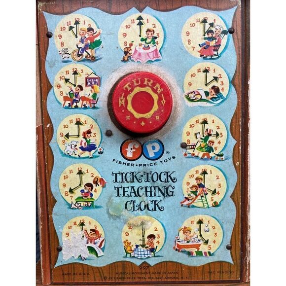 Vintage fisher price 1962 tick tock teaching clock - Picture 5 of 8